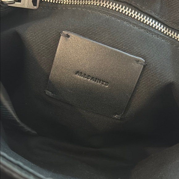 All Saints Black Lamb Leather Crossbody Bag - Picture 6 of 9